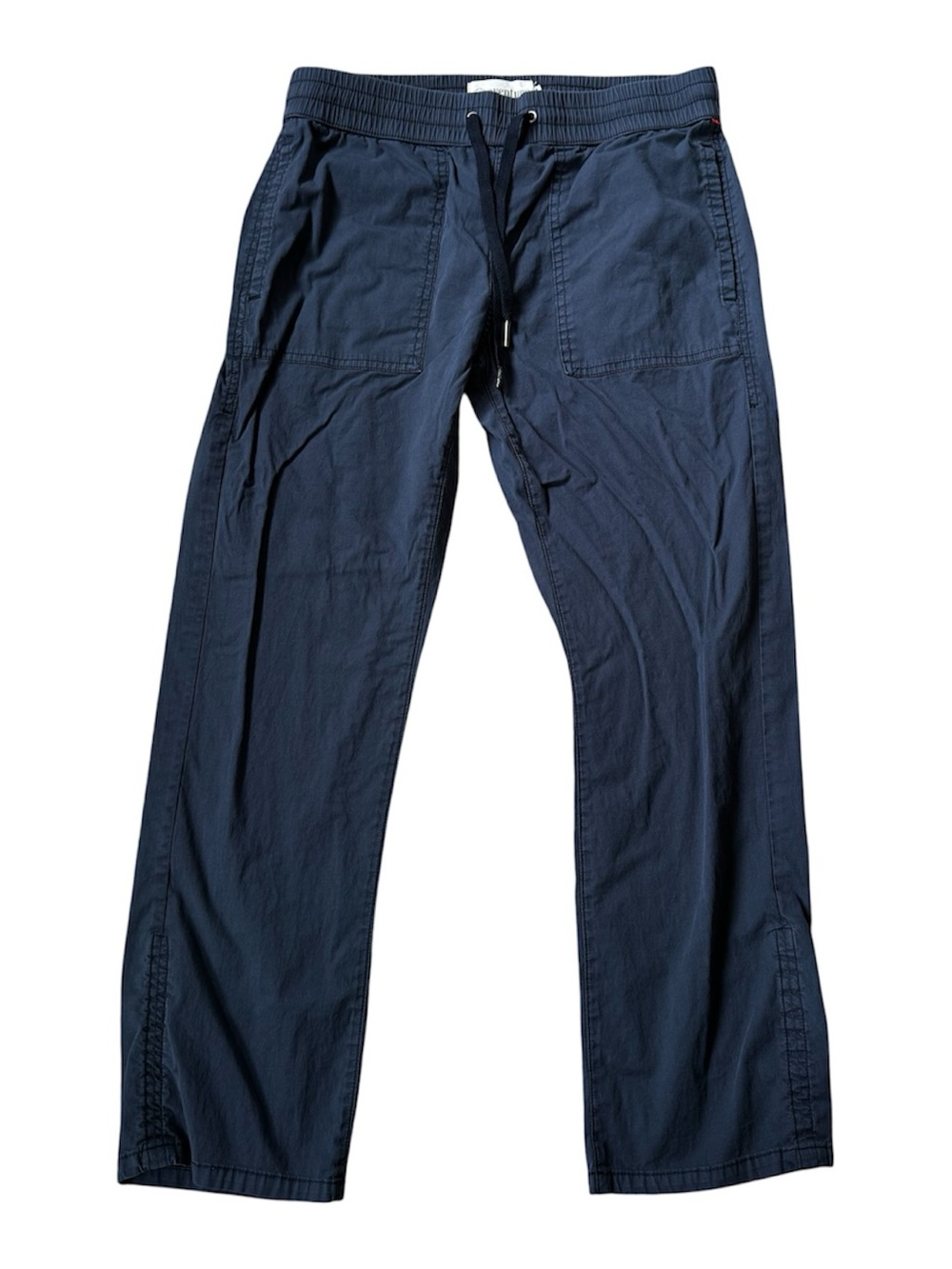 Aventura Women’s Organic Cotton Pants Cropped Size S Blue Drawstring Straight